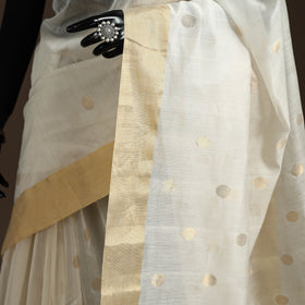 Handloom zari work chanderi silk saree 11 - handcrafted