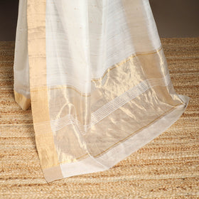 White - handloom zari work chanderi silk saree 20