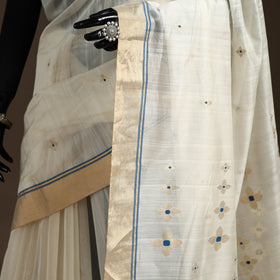 Handloom zari work chanderi silk saree 21 - handcrafted