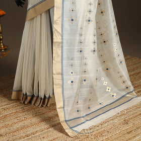 Handloom zari work chanderi silk saree 21 - handcrafted