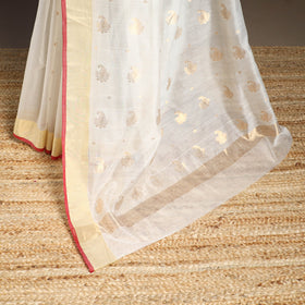 White - handloom zari work chanderi silk saree 23