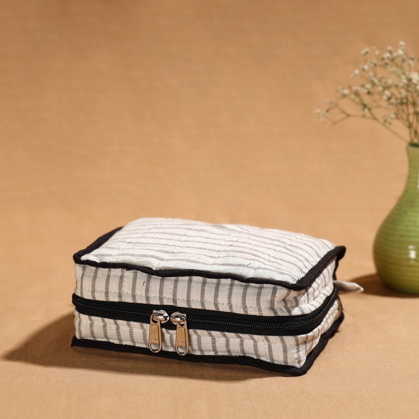 White Multipurpose Jewellery Bag with 4 Storage Pockets