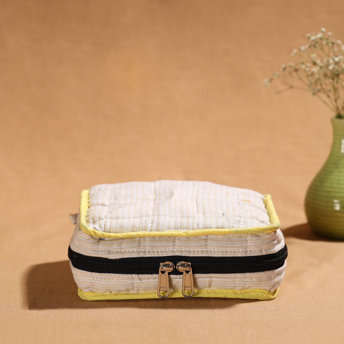 White Multipurpose Jewellery Bag with 4 Storage Pockets