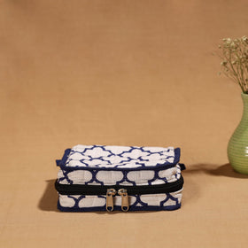 White Handmade 4 Pockets Cotton Jewelry Bag