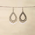 White - handmade beaded earrings 16 - handcrafted