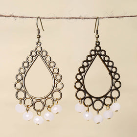 White - handmade beaded earrings 16 - handcrafted