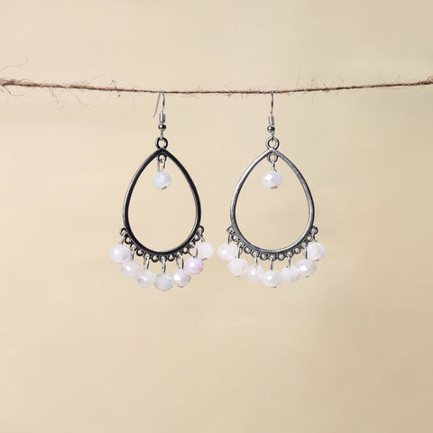 White - handmade beaded earrings 19 - handcrafted
