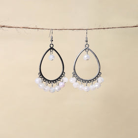 White - handmade beaded earrings 19 - handcrafted