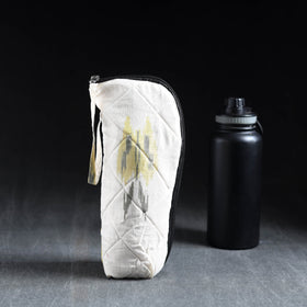 White Handmade Cotton 1L Water Bottle Cover