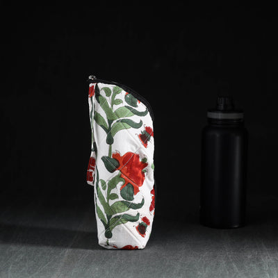 White Handmade Cotton 1L Water Bottle Cover
