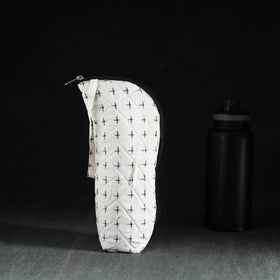 White Handmade Cotton 1L Water Bottle Cover