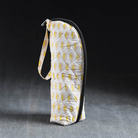 White Handmade Cotton 1L Water Bottle Cover