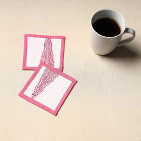 White Handmade Cotton Coasters (Set of 2)