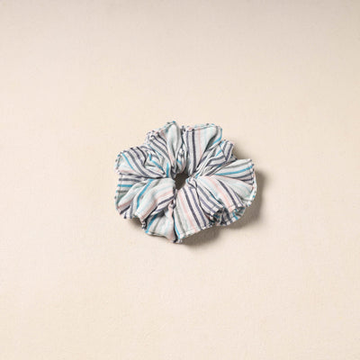 White Handmade Cotton Elastic Rubber Band/Scrunchie