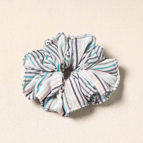 White Handmade Cotton Elastic Rubber Band/Scrunchie