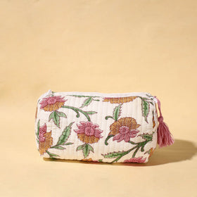  Handmade Cotton Fabric Quilted Utility Pouch With Tassel 