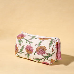  Handmade Cotton Fabric Quilted Utility Pouch With Tassel 