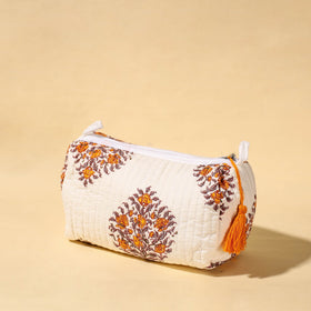  Handmade Cotton Fabric Quilted Utility Pouch With Tassel 