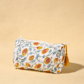  Handmade Cotton Fabric Quilted Utility Pouch With Tassel 