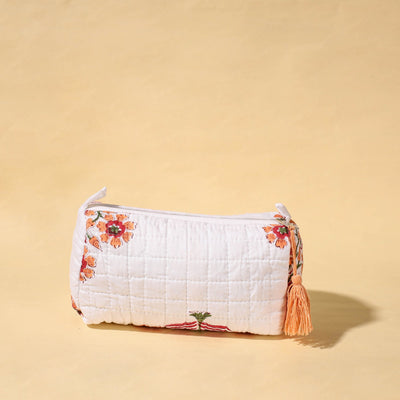  Handmade Cotton Fabric Quilted Utility Pouch With Tassel 