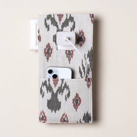 White Handmade Cotton Mobile Charging Holder