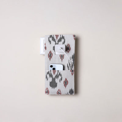 White Handmade Cotton Mobile Charging Holder