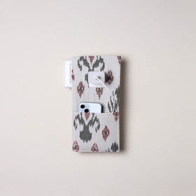 White Handmade Cotton Mobile Charging Holder
