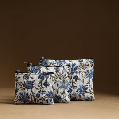 Shop White Handmade Cotton Multi Utility Pouches