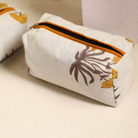  White Handmade Cotton Toiletry Bags (Set of 3)