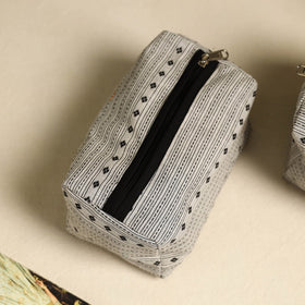  White Handmade Cotton Toiletry Bags (Set of 3)