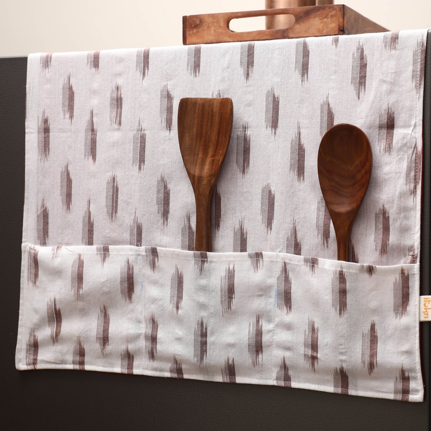 Handmade fridge top cover with multiple pockets 15