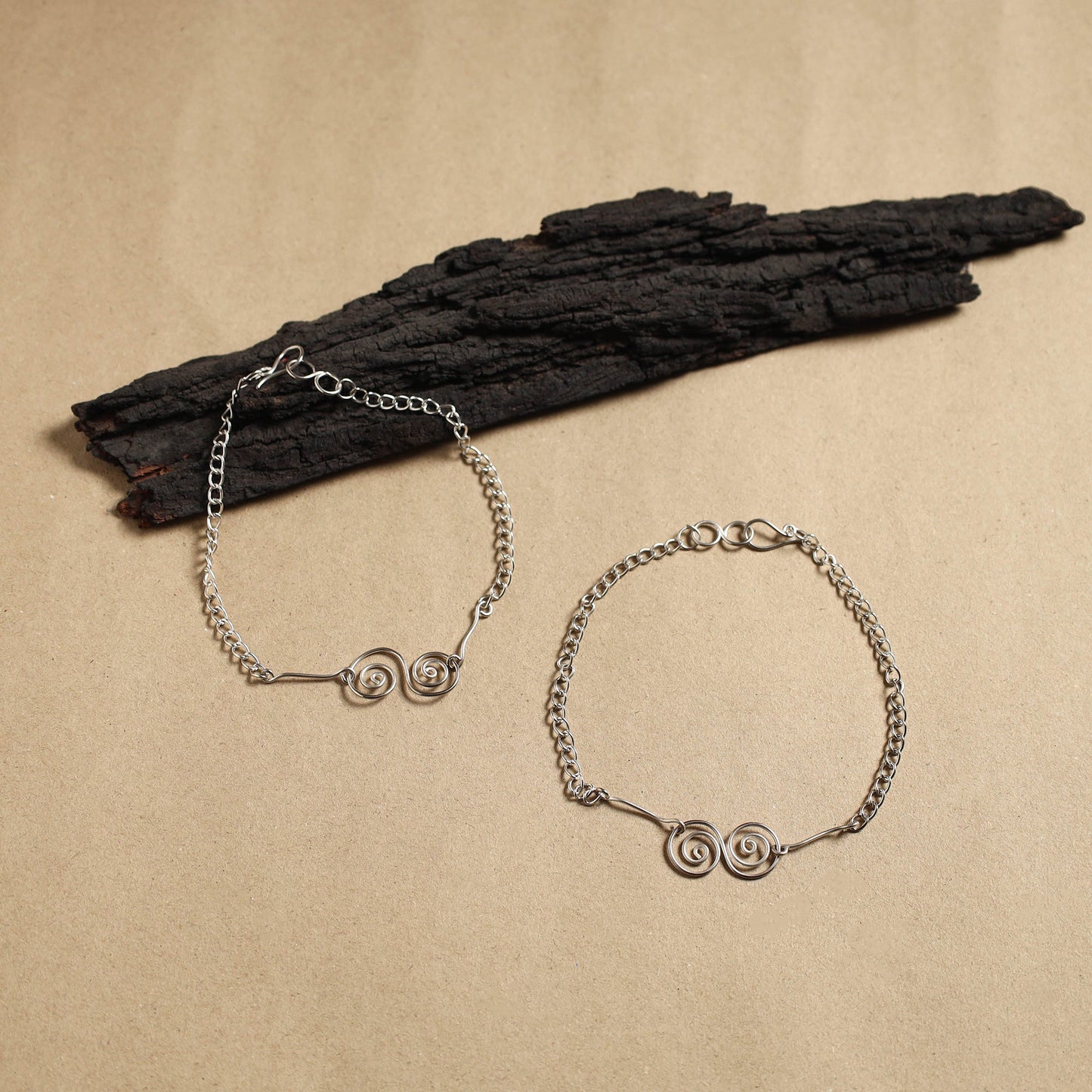 Handmade Molded Brass Anklet (Pair)