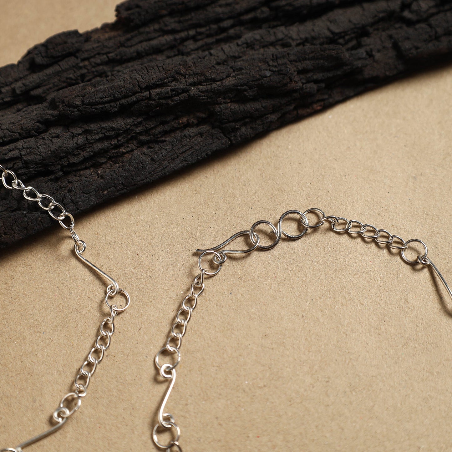 White - handmade molded brass anklet (pair) 05 - handcrafted