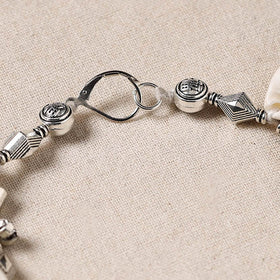 Handmade Oxidised Silver Beaded Anklet with Shellwork 