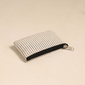  White Handmade Quilted Cotton Coin Pouch Online in India