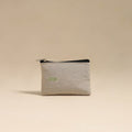 Off White Handmade Quilted Cotton Coin Pouch Online in India