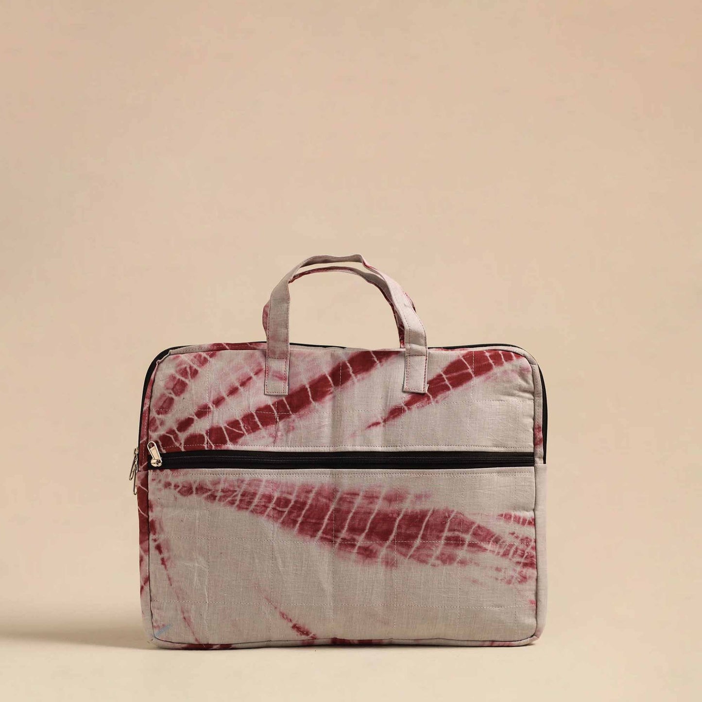 Shop white Handmade Quilted Cotton Laptop Bag 