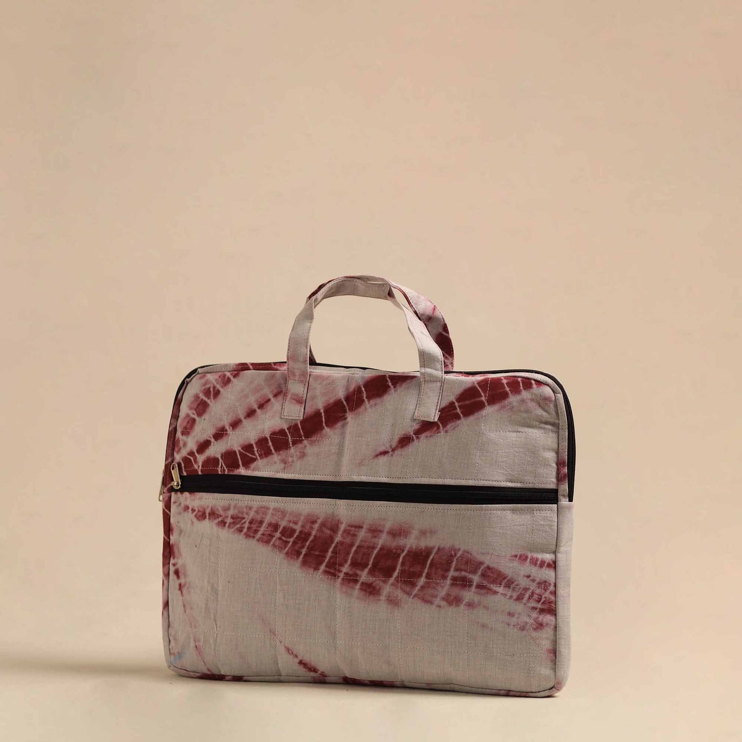 Shop white Handmade Quilted Cotton Laptop Bag 
