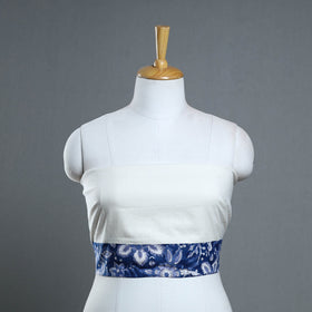 White - handmade running stitch plain cotton blouse piece