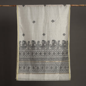 Handpainted Chanderi Silk Handloom Madhubani Dupatta
