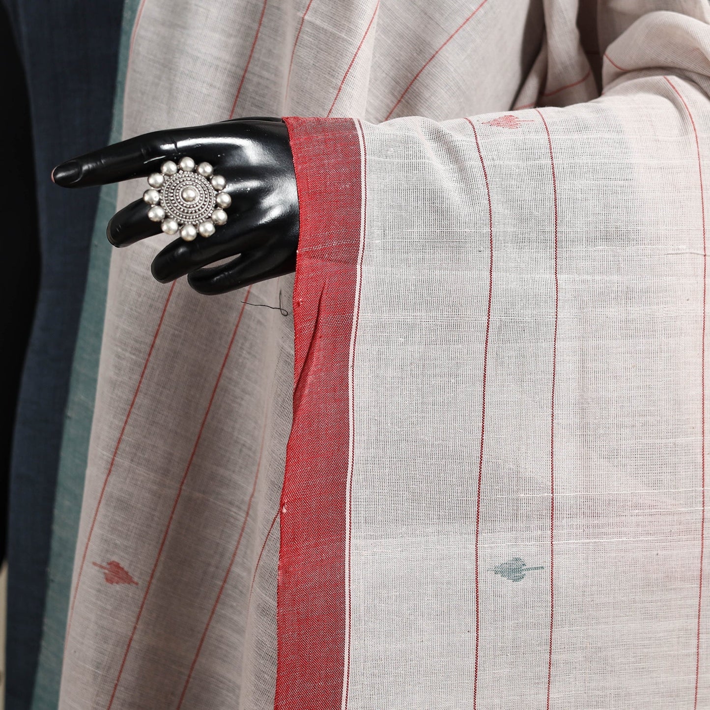 Peach - handspun handloom buti natural dyed cotton