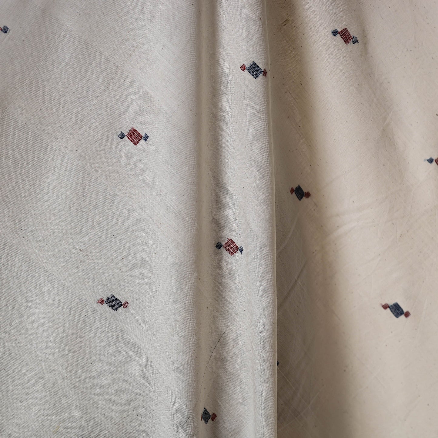 White - handspun handloom natural dyed cotton buti