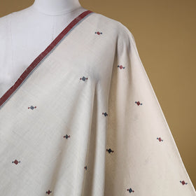 White - handspun handloom natural dyed cotton buti