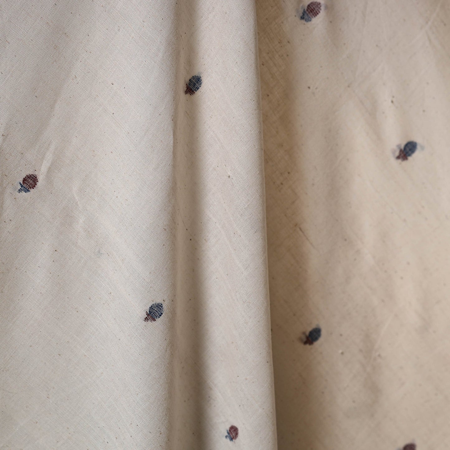 White - handspun handloom natural dyed cotton buti