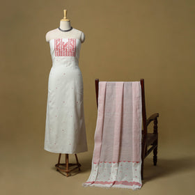 Handspun handloom phulia jamdani fine cotton 2pc unstitched