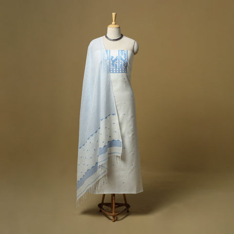 Handspun handloom phulia jamdani fine cotton 2pc unstitched