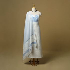 Handspun handloom phulia jamdani fine cotton 2pc unstitched