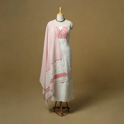 Handspun handloom phulia jamdani fine cotton 2pc unstitched