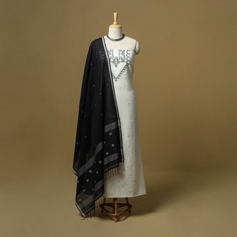 Handspun handloom phulia jamdani fine cotton 2pc unstitched