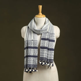 White - handwoven merino wool kutch bhujodi stole 27